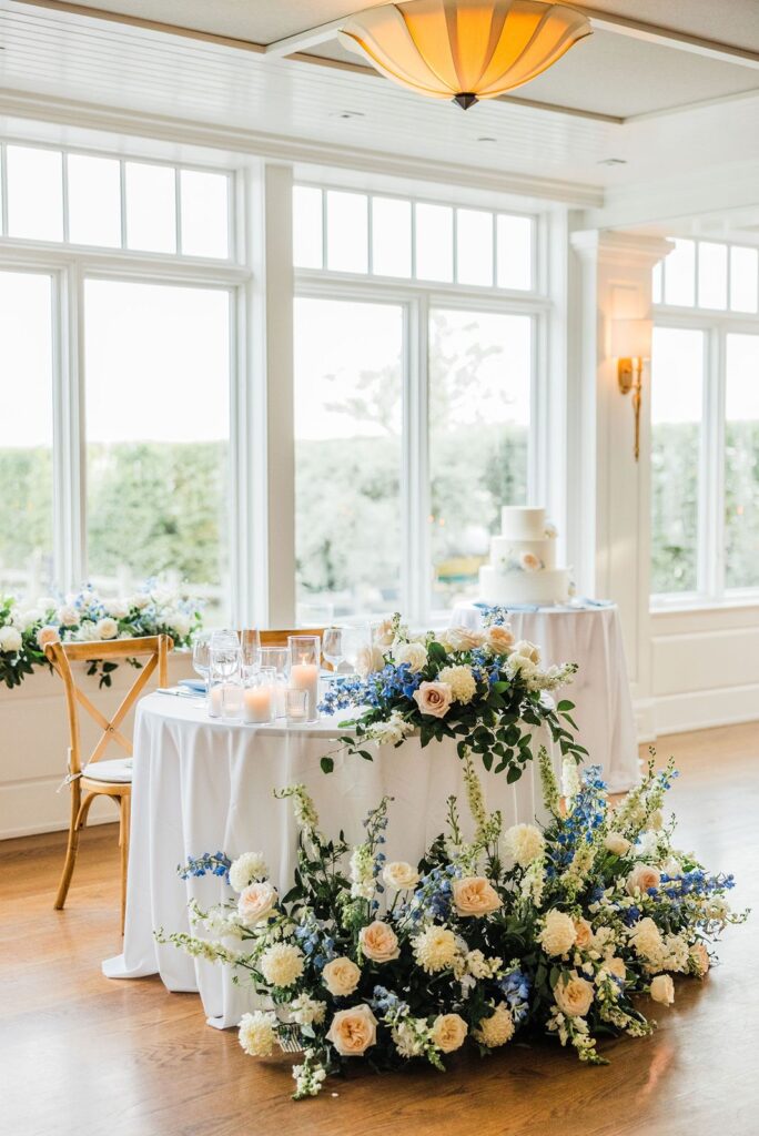 Wedding sweetheart table at Peconic Bay Yacht Club